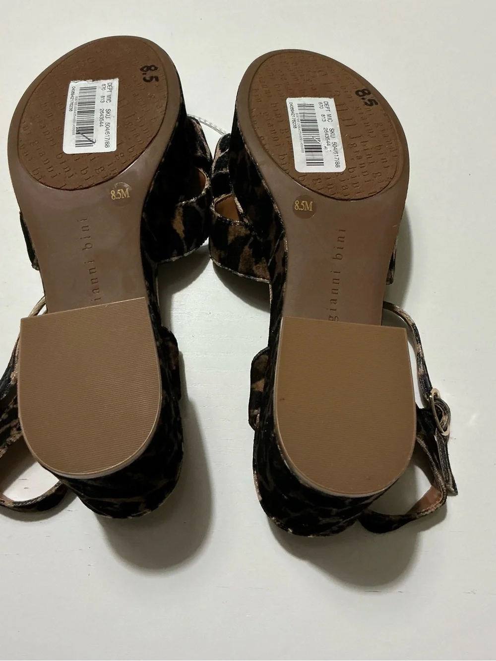 Gianni Bini Joize Velvet Leopard Print Platform Sandals